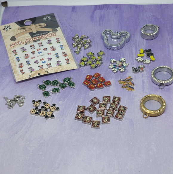 Large Bundle Disney Themed Floating Charms & Living Locket Components - Picture 2 of 10